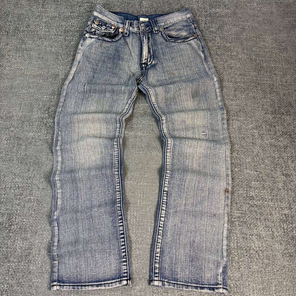 True Religion Ricky Straight Leg Jeans Mens 30 Light Wash Blue Y2K Streetwear